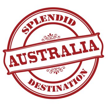 Rubber stamp with text splendid destination Australia inside, vector illustration