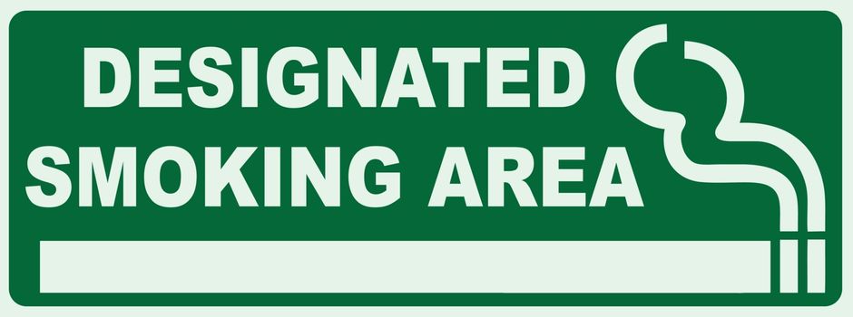 Smoking area sign. Green Sign - Smoker Zone Signage