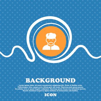 Cook icon sign. Blue and white abstract background flecked with space for text and your design. Vector illustration