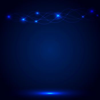 Blue Abstract background with glow lines. Vector illustration, EPS 10