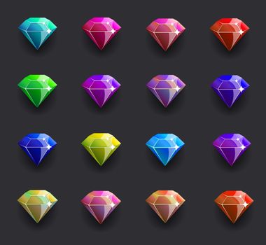 Colored diamond shiny. Vector illustration, EPS 10