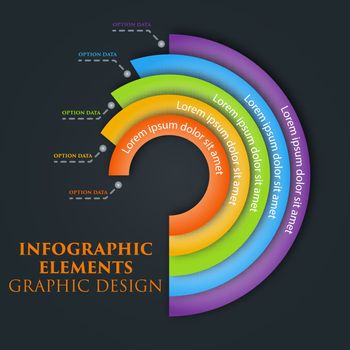 Circle infographic. Graphic design. Vector illustration, EPS 10