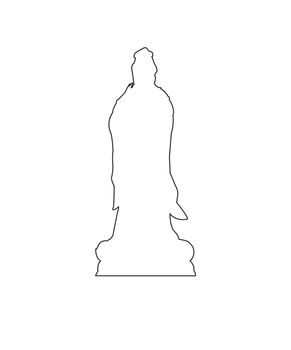 Guanyin Statue Path on the white background