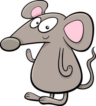 Cartoon Illustration of Funny Mouse Animal Character
