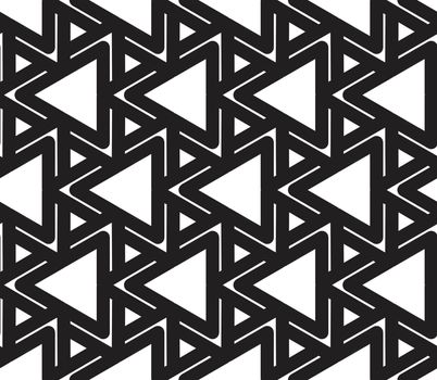 Abstract geometric triangle seamless pattern background. Modern stylish texture black and white color