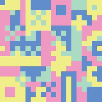 composition of colored squares pixels Tetris game