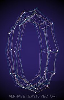 Abstract illustration of a Multicolor sketched uppercase letter O with Transparent Shadow. Hand drawn 3D O for your design. EPS 10 vector illustration.