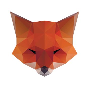 Low poly illustration. Fox head. Polygonal art