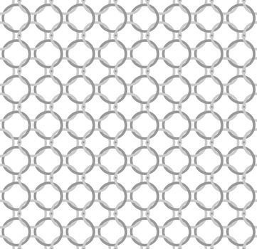 Simple seamless vector pattern - twisted steel rings in a special way, imitating the classic chain mail. For backgrounds, web design, texturing.