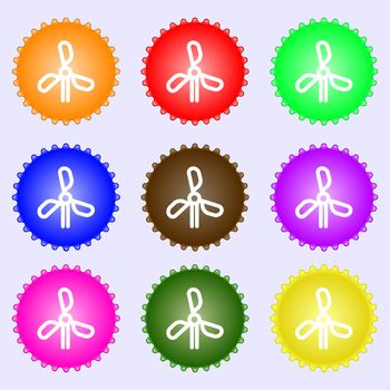 wind turbine icon sign. Big set of colorful, diverse, high-quality buttons. Vector illustration