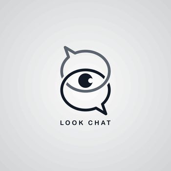 look chat logotype theme vector art illustration