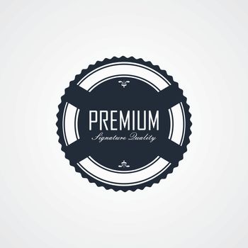 premium signature label theme vector art illustration