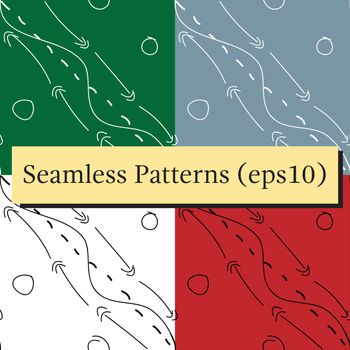 Seamless pattern. Doodle ink, hand drawn pointers, arrows and other signs. Vector image.