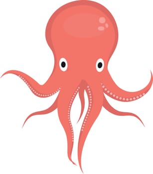 Octopus icon logo element. Flat style, isolated on white background. Vector illustration, clip art