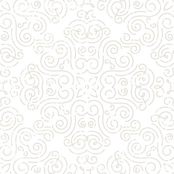Silver vintage seamless wallpaper. Line art pattern with grunge texture. EPS10 vector illustration.