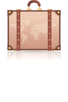 Vector image of a Suitcase with the map of the world  for the travel