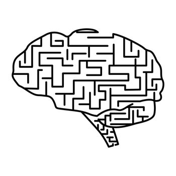 simple maze brain icon vector