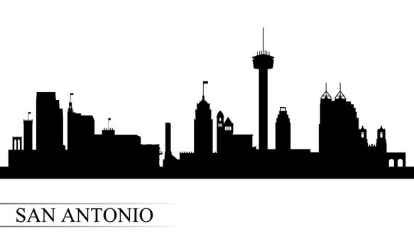 San Antonio city skyline silhouette background, vector illustration