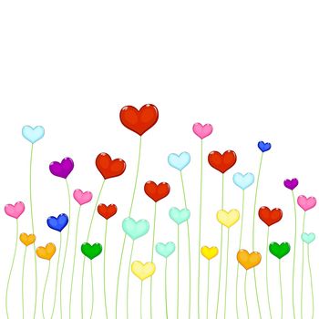 Beautiful color hearts. A set of colorful hearts on a white background.