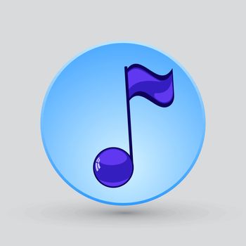 Note sing icon. Musiacal symbol. Vector illustration