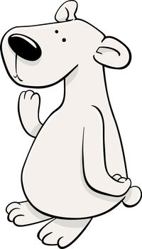 Cartoon Illustration of Cute Polar Bear Animal Character
