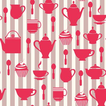 Vector Teatime Background seamless pattern illustration