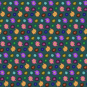 Colorful flower pattern on the dark background