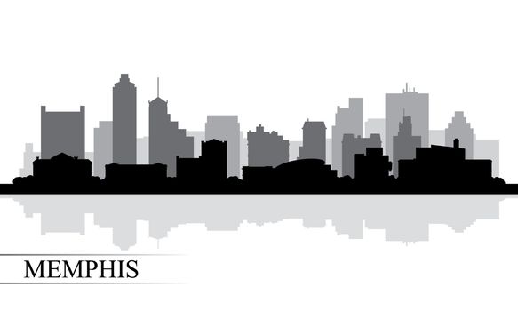 Memphis city skyline silhouette background, vector illustration