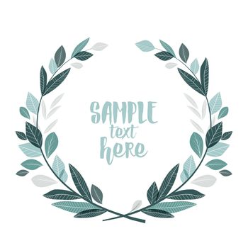 Vector illustration of decoration branches with leaves, nature background with place for text