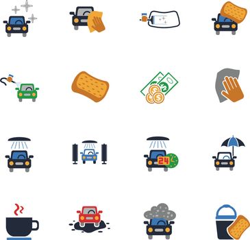 car wash service web icons for user interface design
