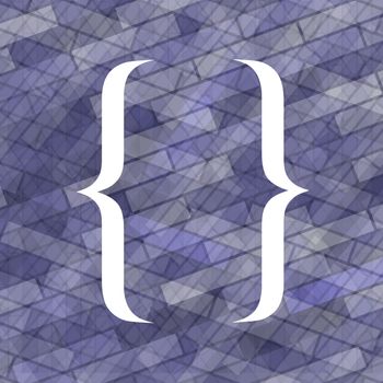 Curly Bracket Icon Isolated on Blue Brick Background