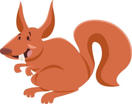 Cartoon Illustration of Funny Squirrel Rodent Animal Character