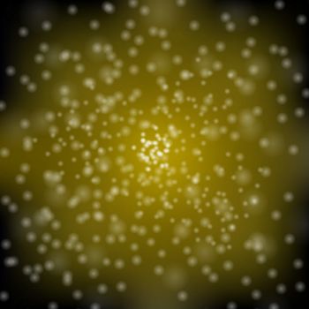 Glitter particles background effect. Sparkling texture. Star dust sparks in explosion on yellow background