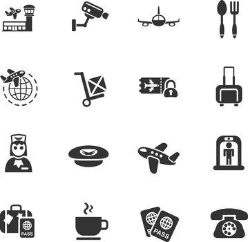 airport web icons for user interface design