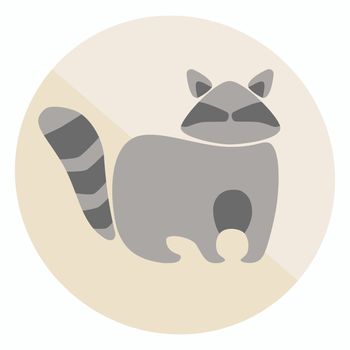 Vector flat style two-colored raccoon icon for your design
