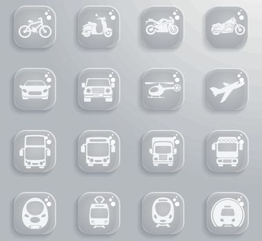 Vector illustration of simple monochromatic vehicle and transport related icons for your design or application.