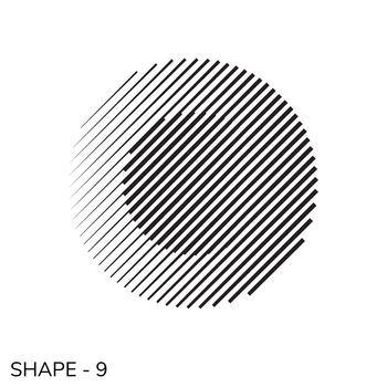 Abstract Simple Geometric Shape Minimal Object Pattern In Black and White Color