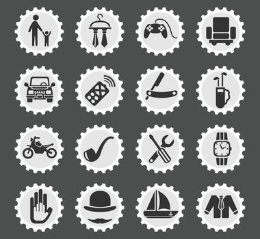 father day web icons for user interface design