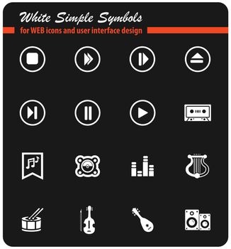 music vector icons for user interface design