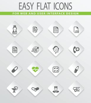 Job easy flat web icons for user interface design