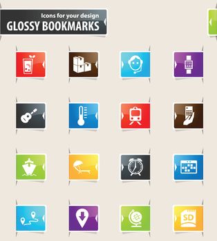 Travel vector bookmark icons for your design