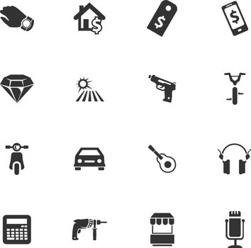 Pawnshop vector icons for user interface design