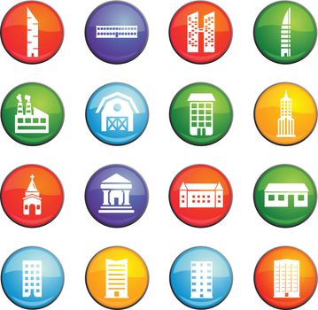 buildings vector icons for user interface design