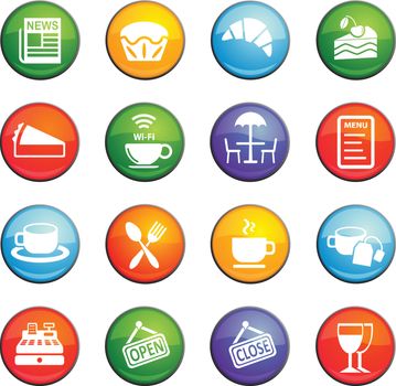 cafe vector icons for user interface design