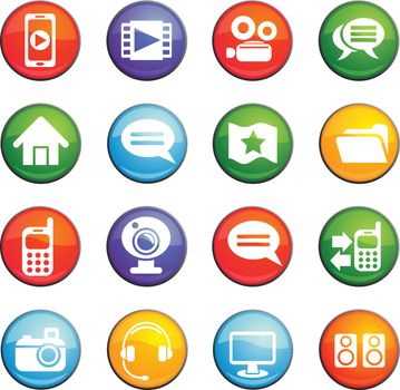 media vector icons for user interface design