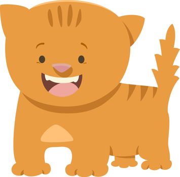 Cartoon Illustration of Cute Cat or Kitten Animal Character