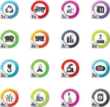 Industry web icons for user interface design