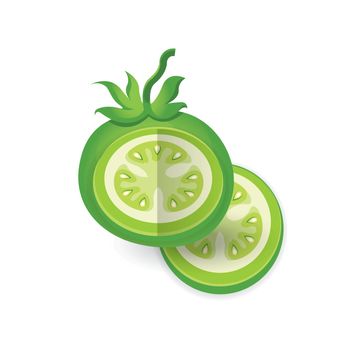 Green Tomato 3D Icon Vector
