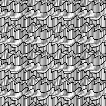 Seamless abstract pattern made of black lines on white