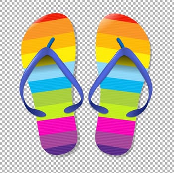 Flip Flops With Gradient Mesh, Vector Illustration